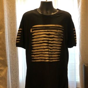 SWITCH Men Shirt Razor Splash Cotton Black Summer